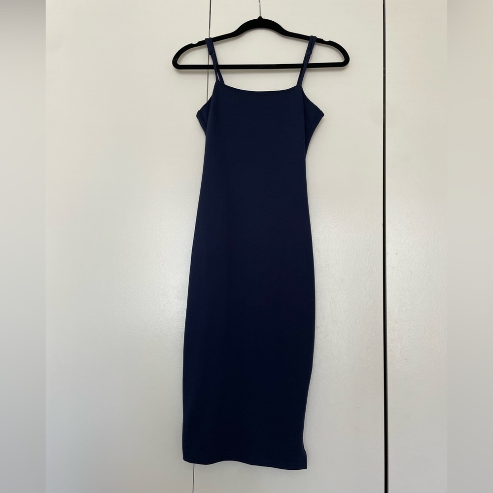Paulina Navy Blue Bodycon Midi Dress